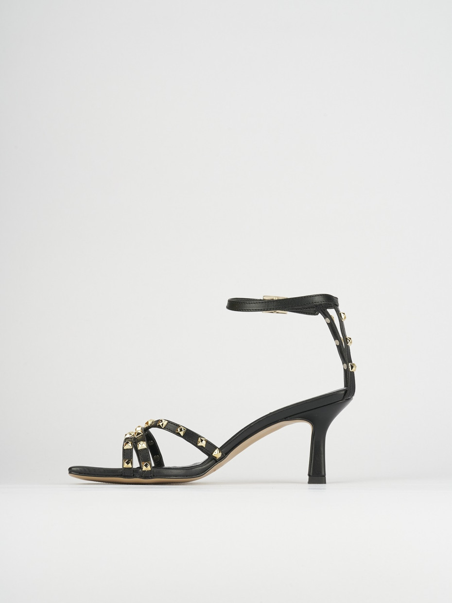 Sandali tacco 7cm pelle nero