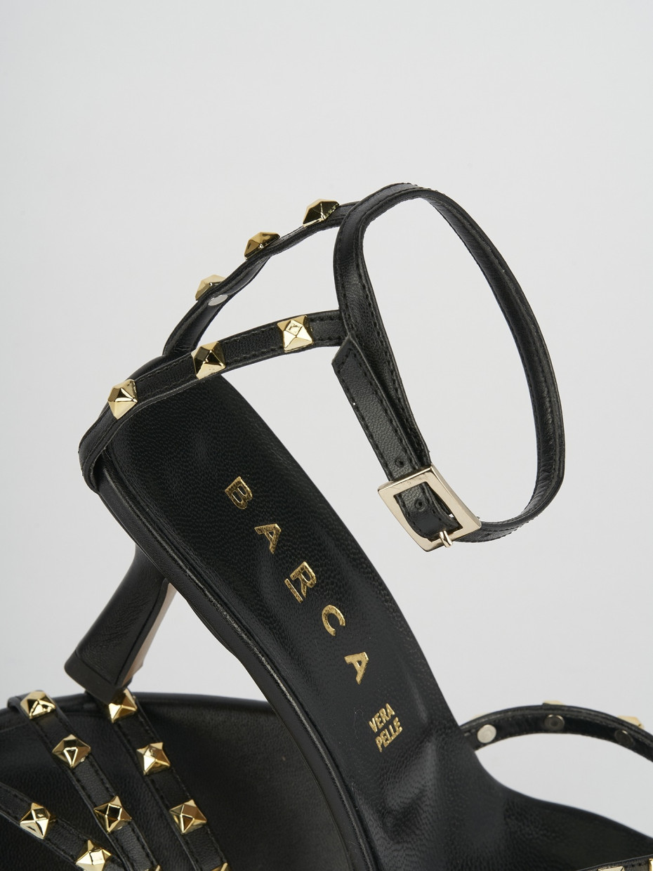 Sandali tacco 7cm pelle nero