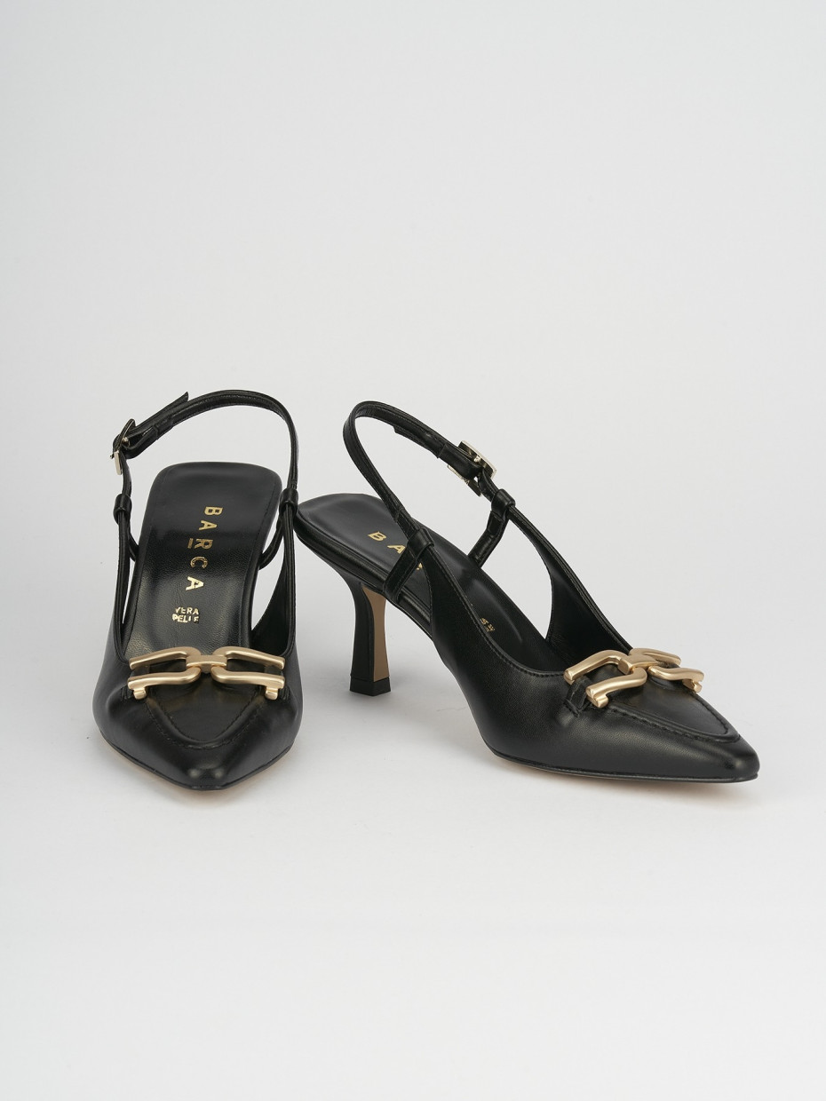 Pumps heel 7 cm black leather