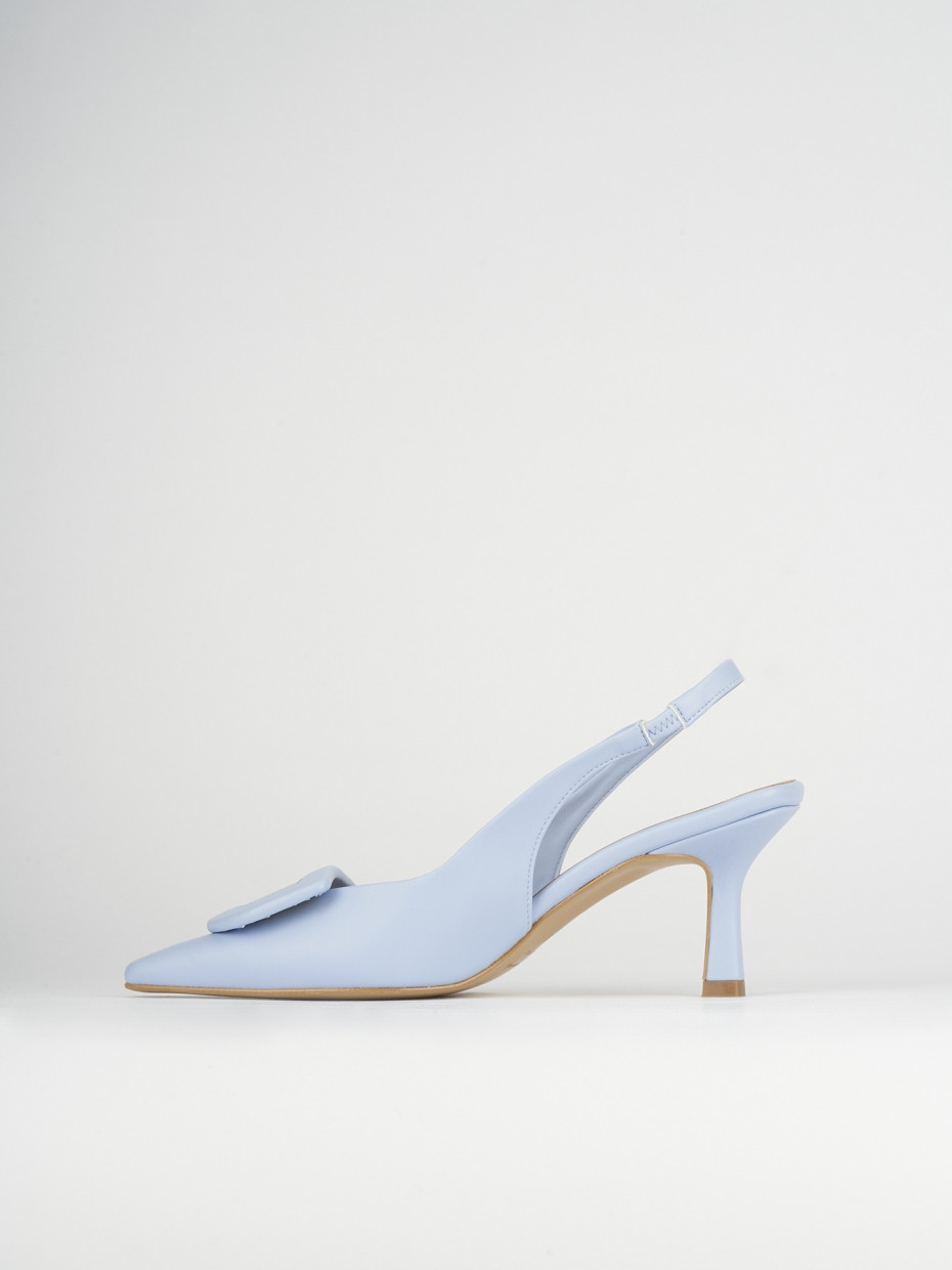 Pumps heel 7 cm light blue leather