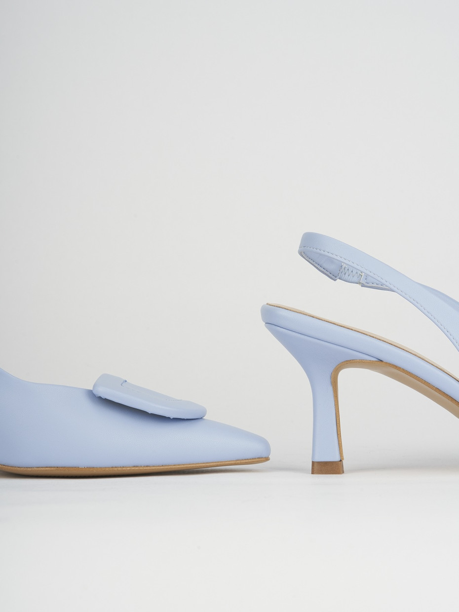 Pumps heel 7 cm light blue leather