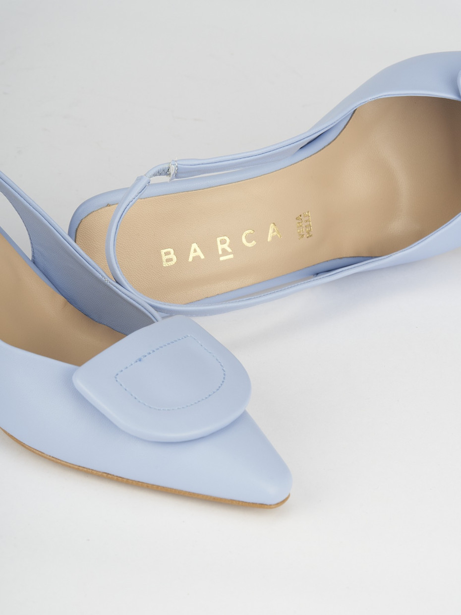 Pumps heel 7 cm light blue leather