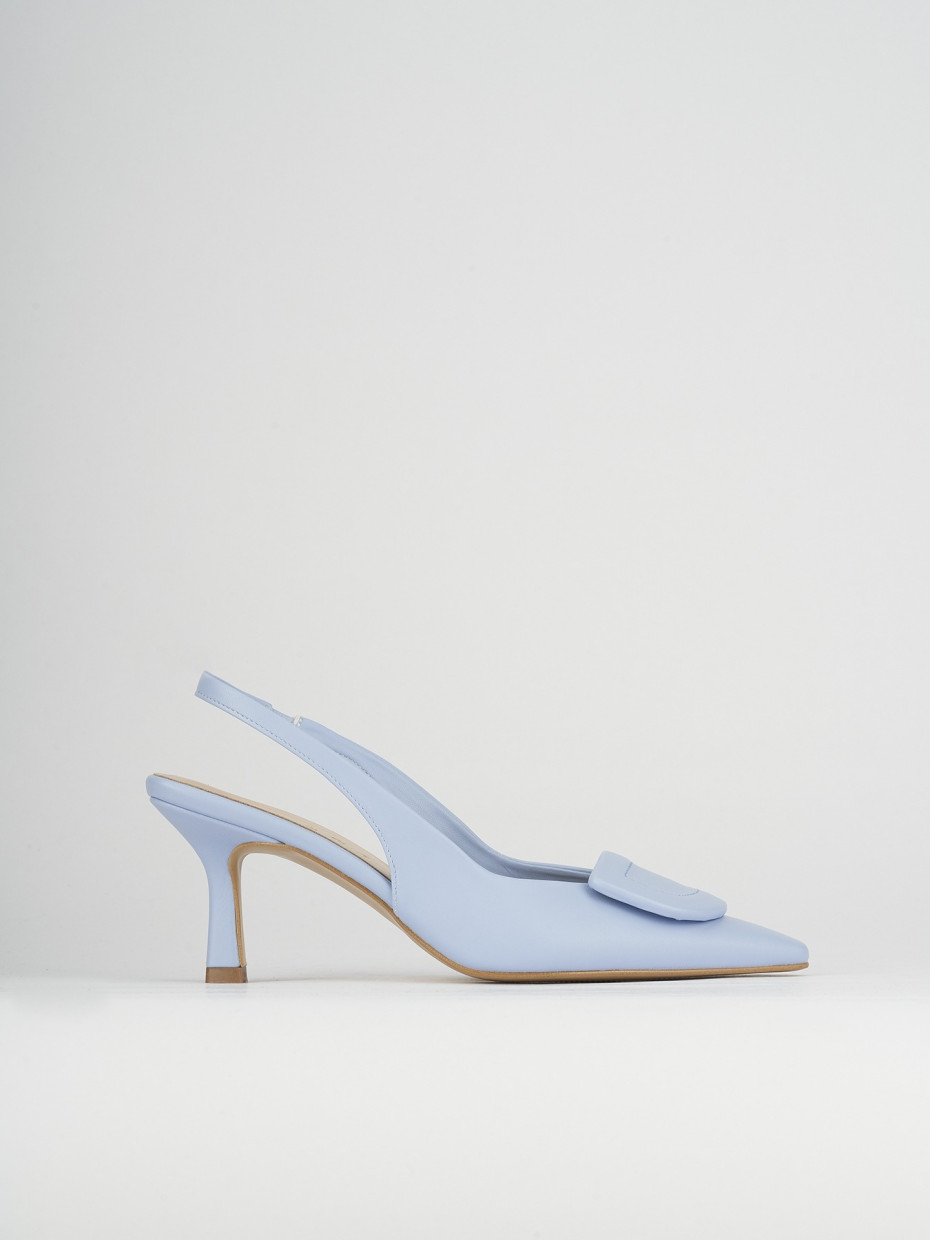 Pumps heel 7 cm light blue leather