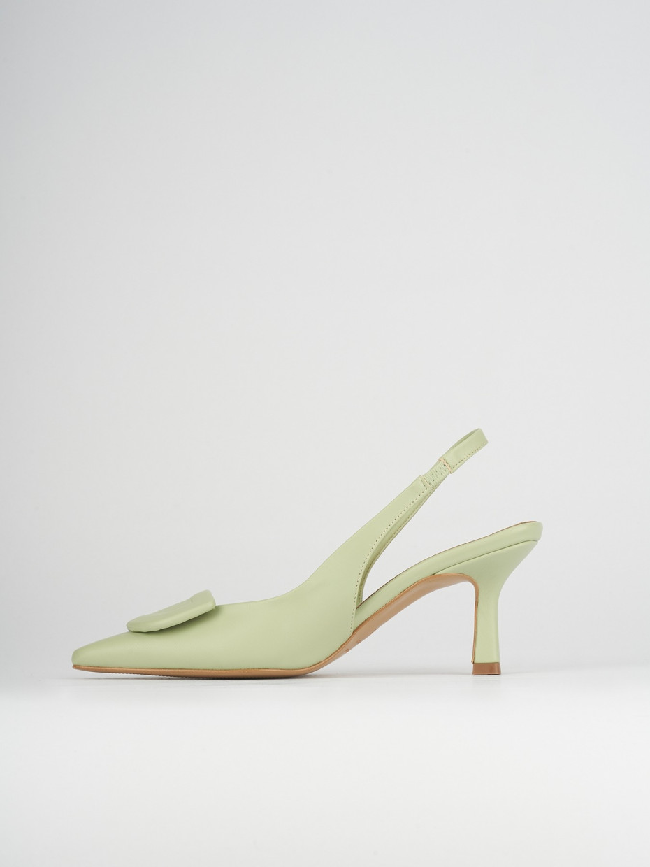Pumps heel 7 cm green leather