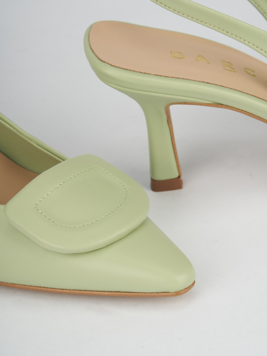 Pumps heel 7 cm green leather