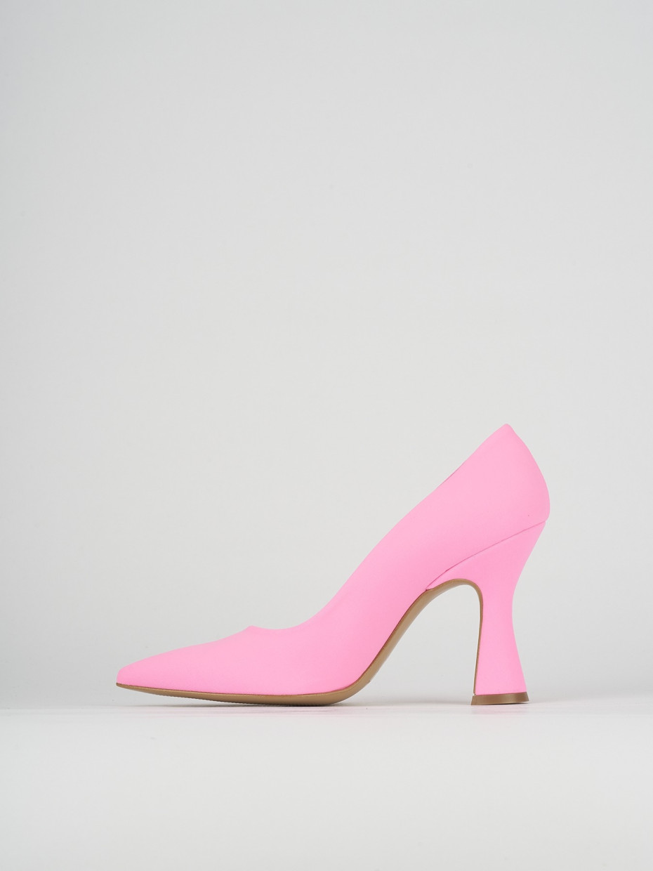 Décolleté e slingback tacco 10cm licra rosa