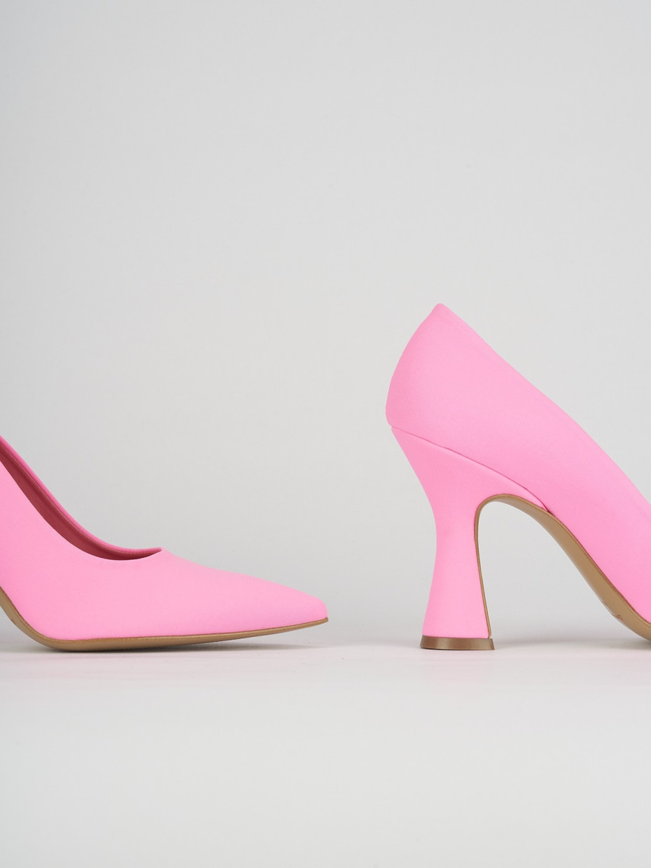 Décolleté e slingback tacco 10cm licra rosa