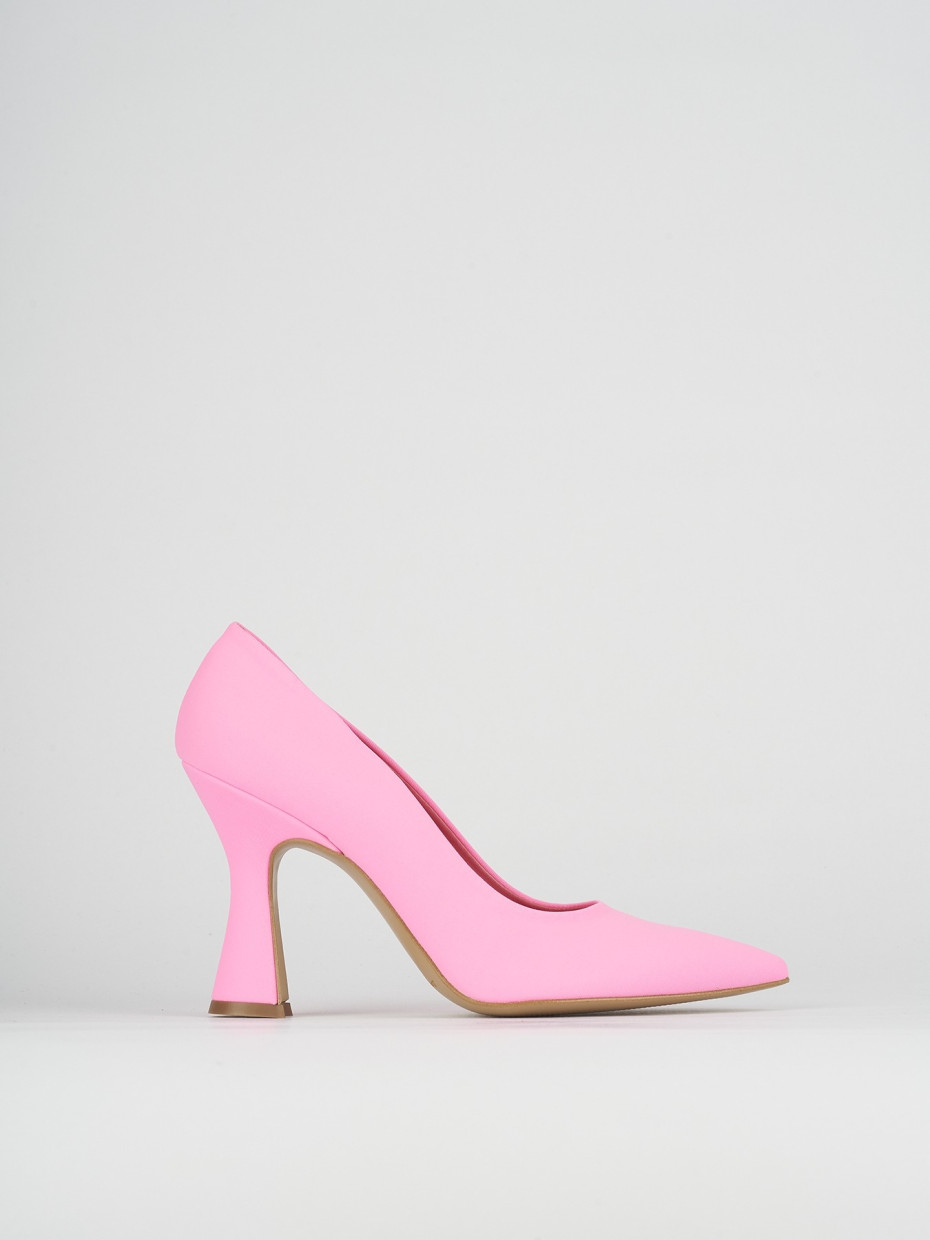 Décolleté e slingback tacco 10cm licra rosa