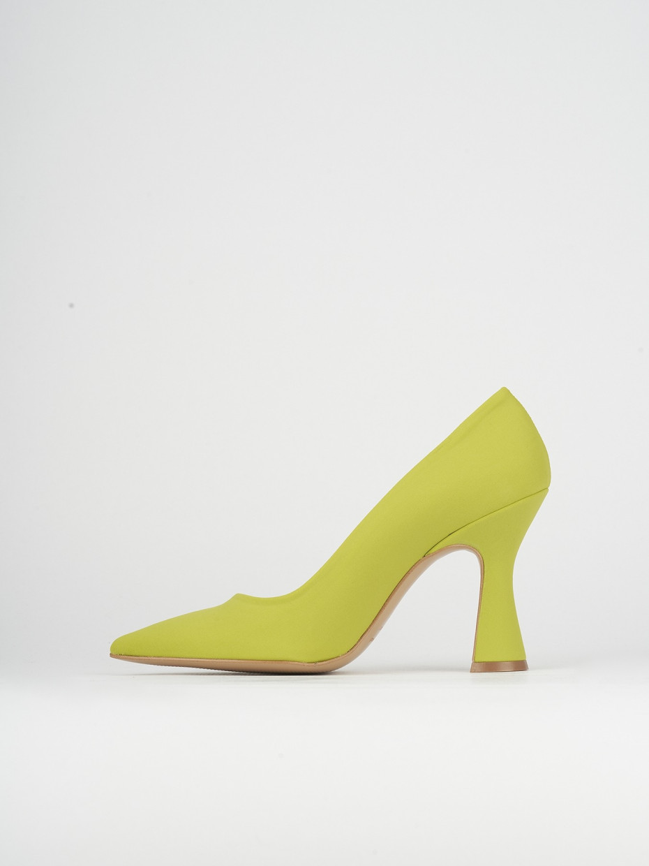 Décolleté e slingback tacco 10cm licra verde