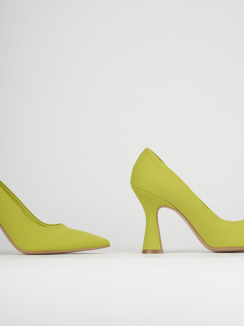 Décolleté e slingback tacco 10cm licra verde