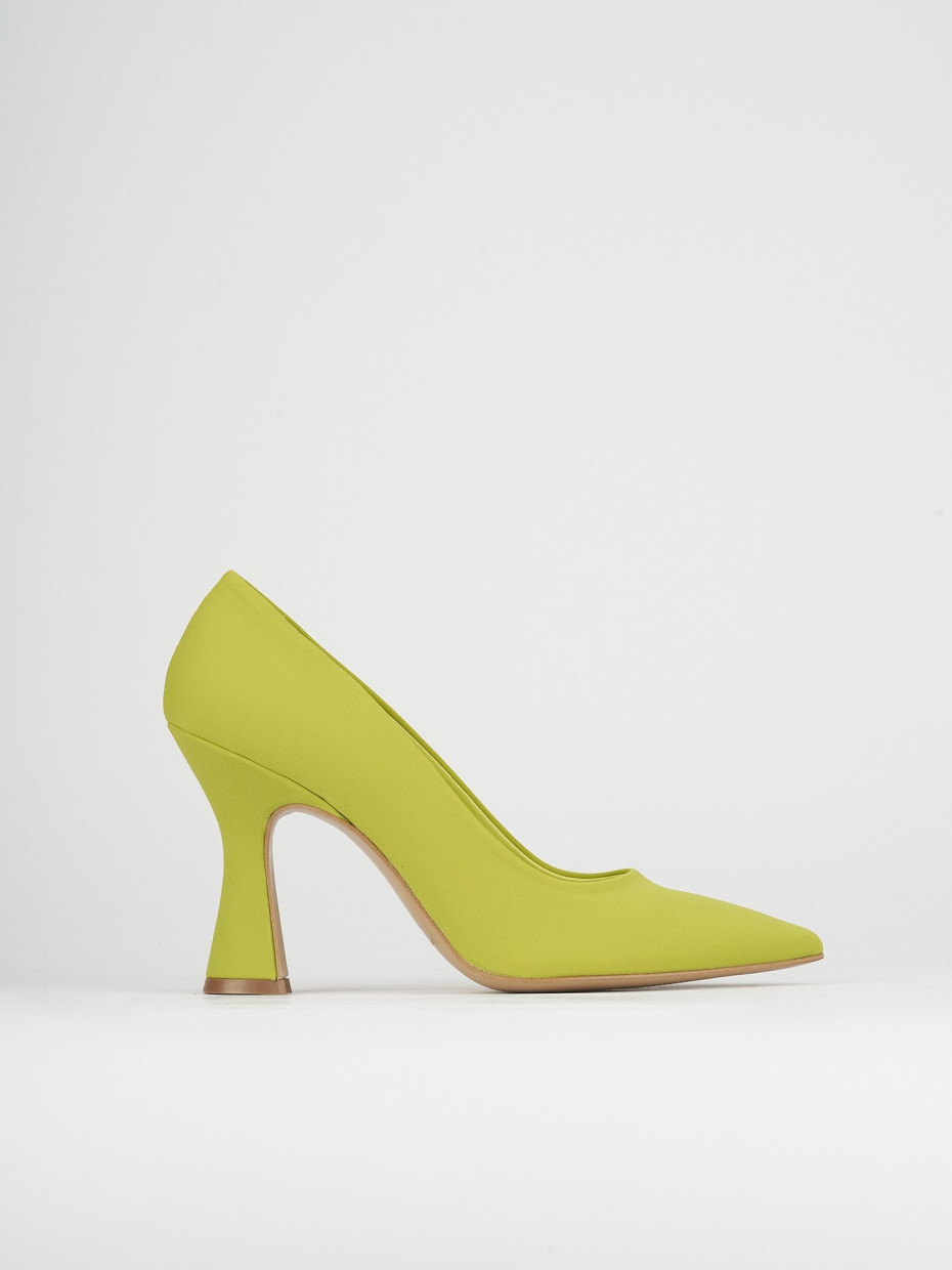 Décolleté e slingback tacco 10cm licra verde