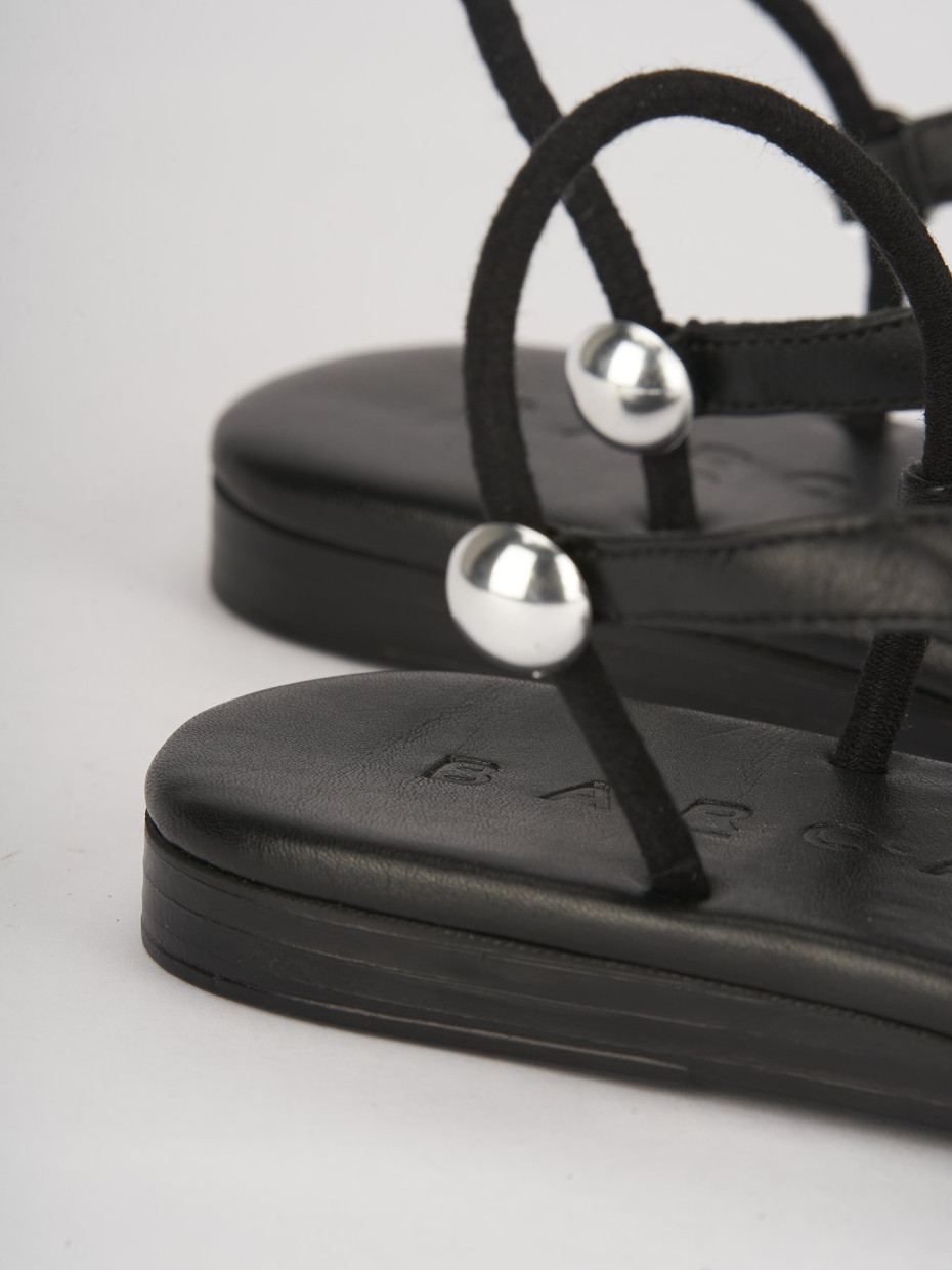 Sandali tacco 1cm pelle nero