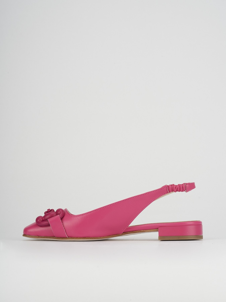Ballerine tacco 1cm pelle rosa
