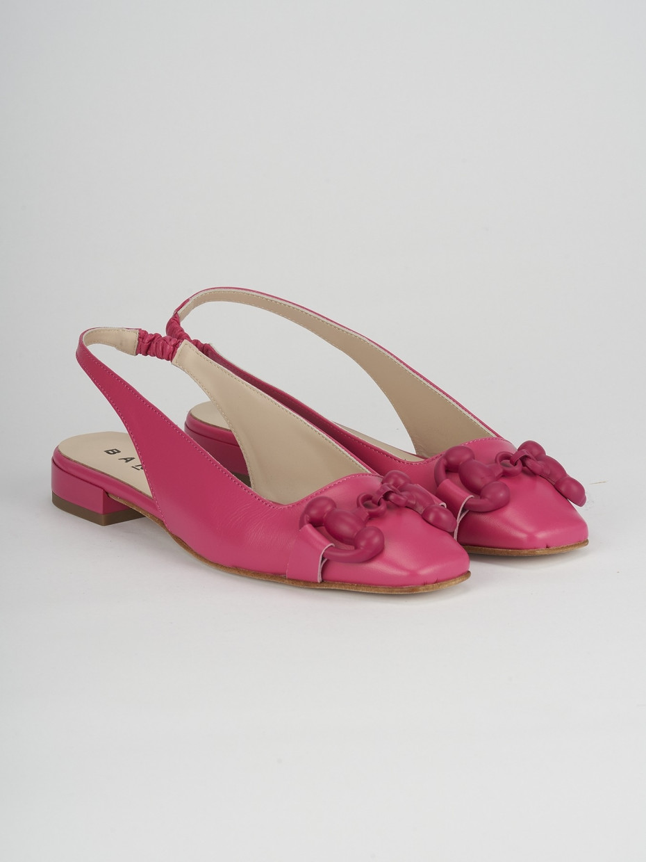 Ballerine tacco 1cm pelle rosa