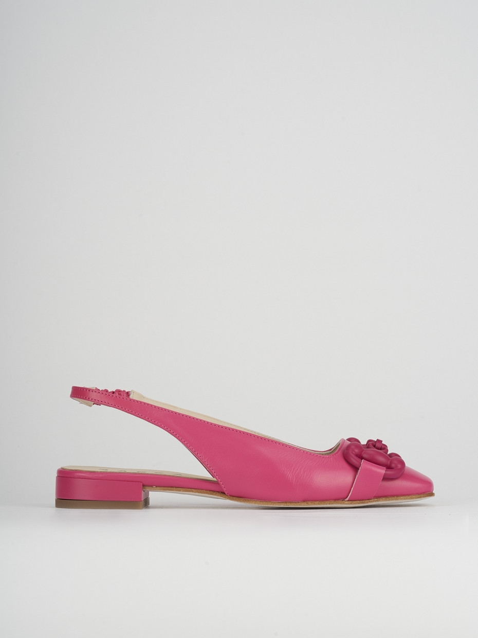 Ballerine tacco 1cm pelle rosa