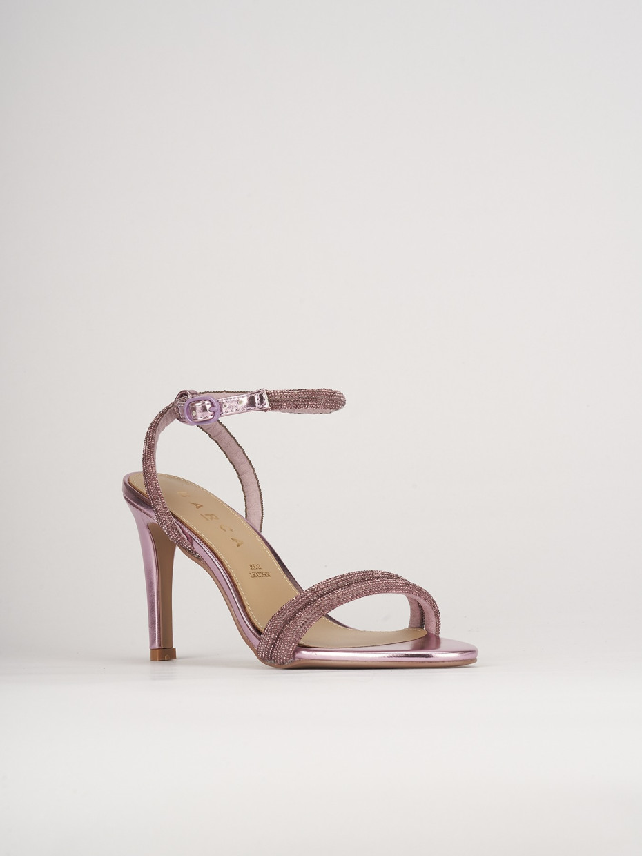 Sandali tacco 9cm pelle rosa