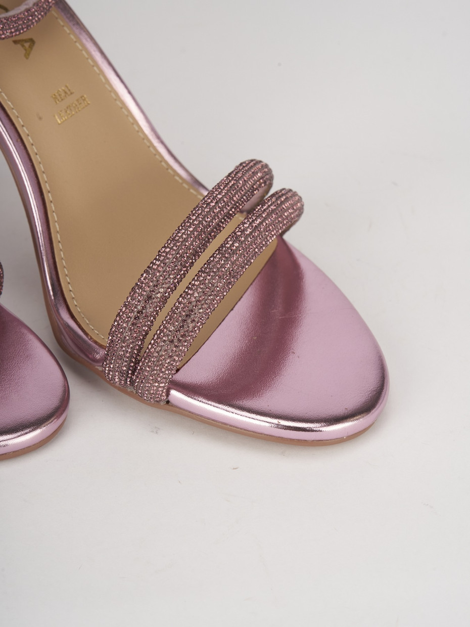 Sandali tacco 9cm pelle rosa