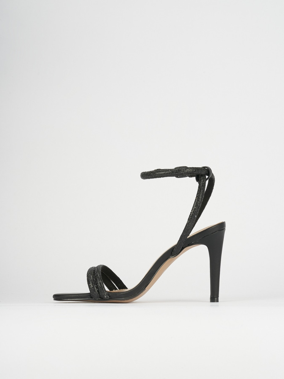 Sandali tacco 9cm pelle nero