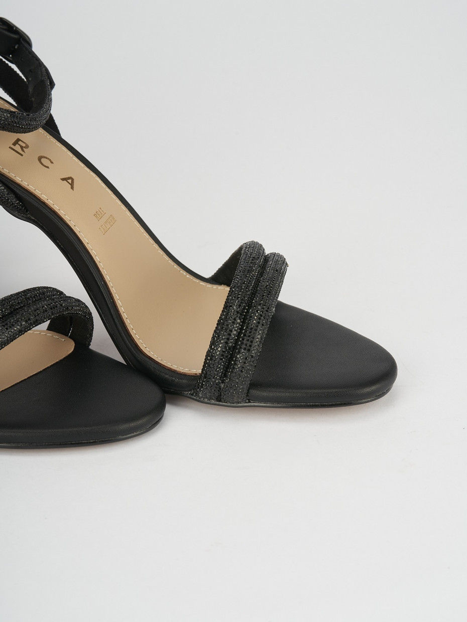 Sandali tacco 9cm pelle nero