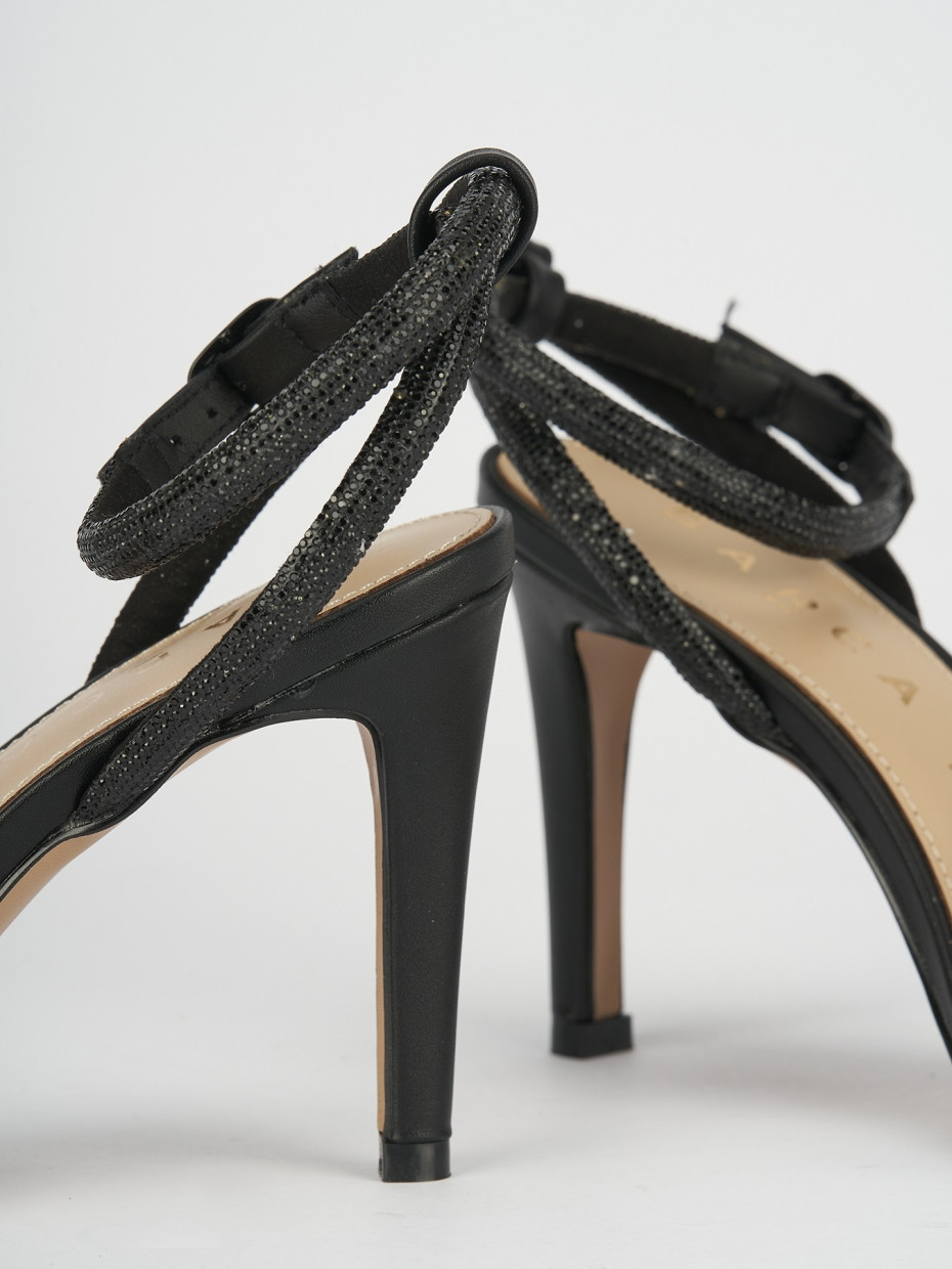 Sandali tacco 9cm pelle nero