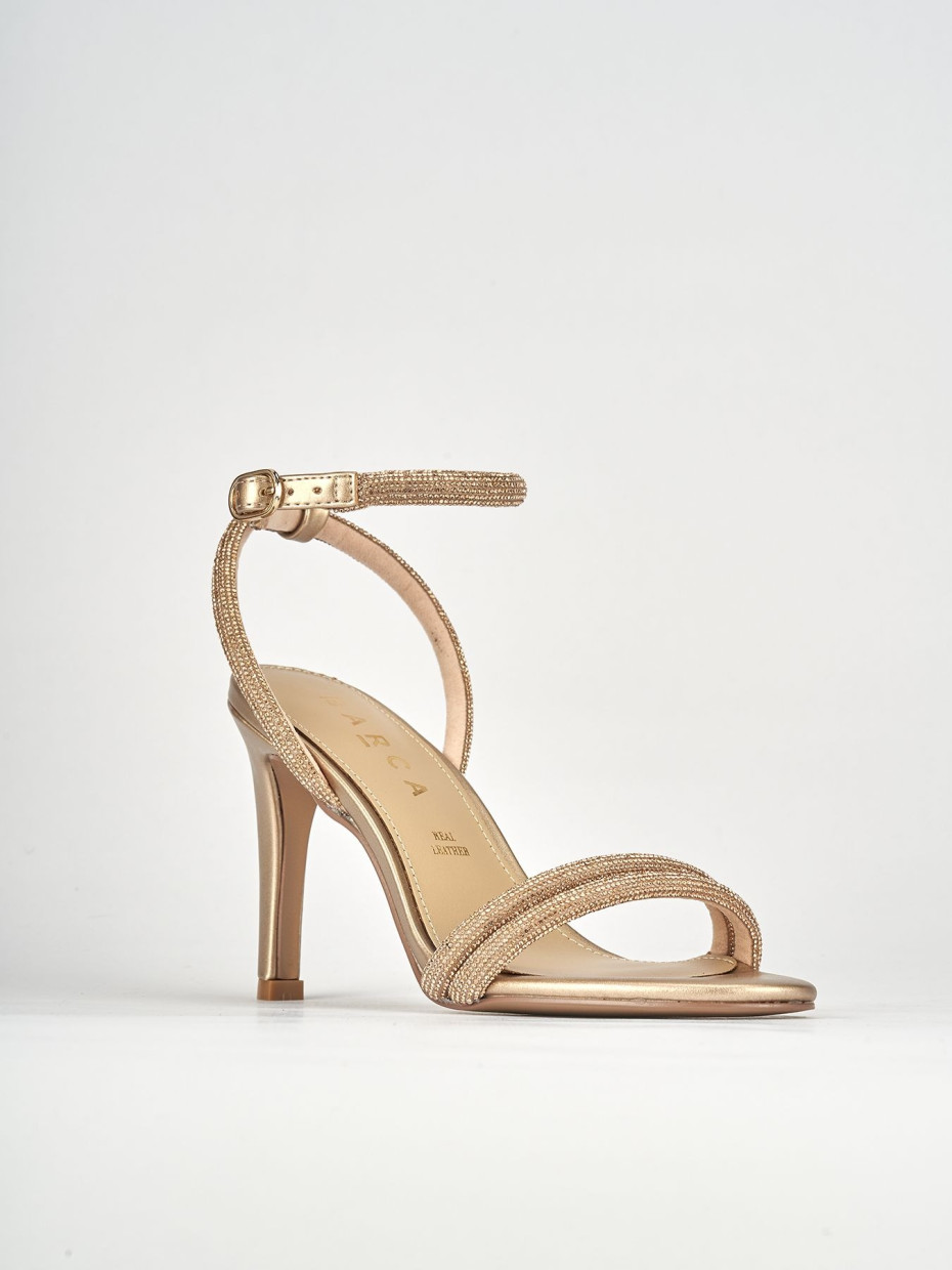 Sandali tacco 9cm pelle rosa