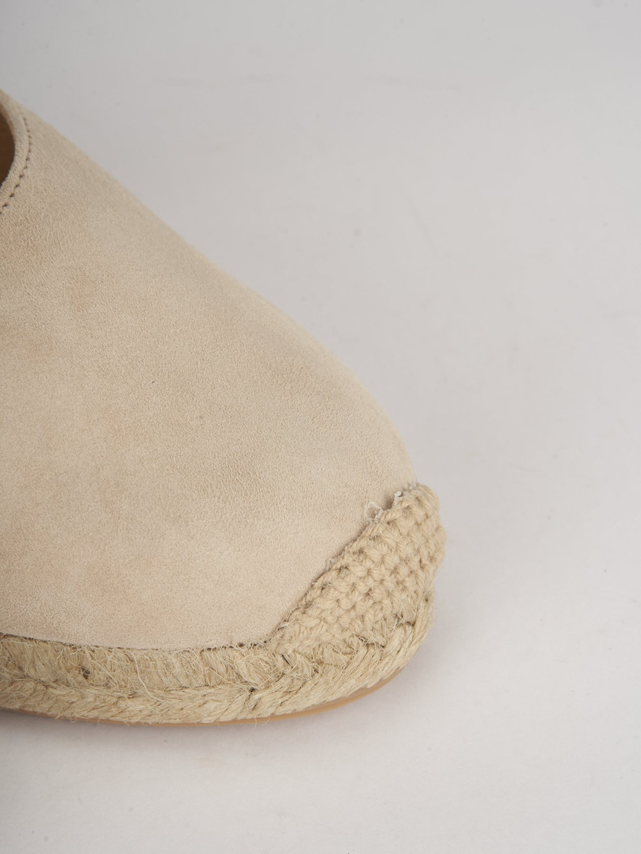 Espadrillas tacco 6cm pelle beige