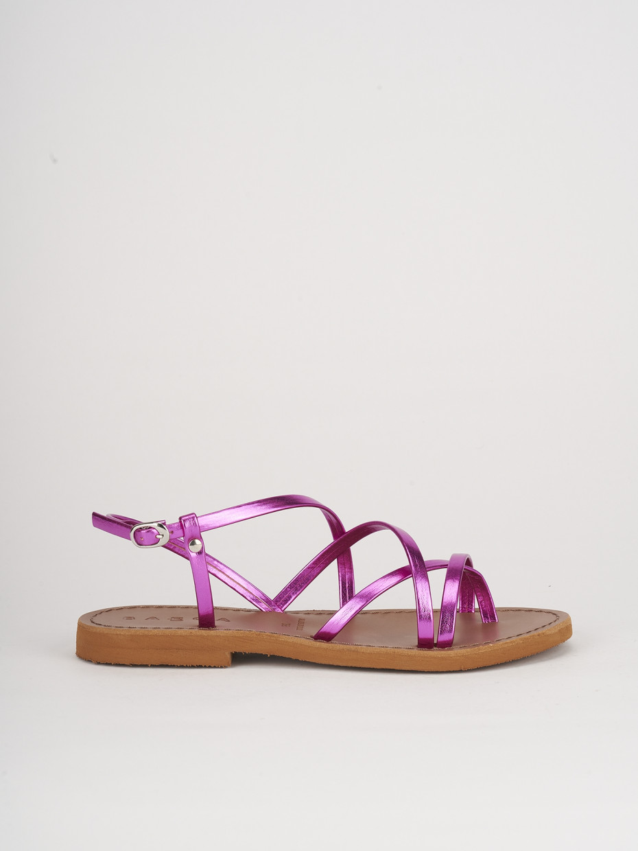 Low heel sandals heel 1 cm pink leather