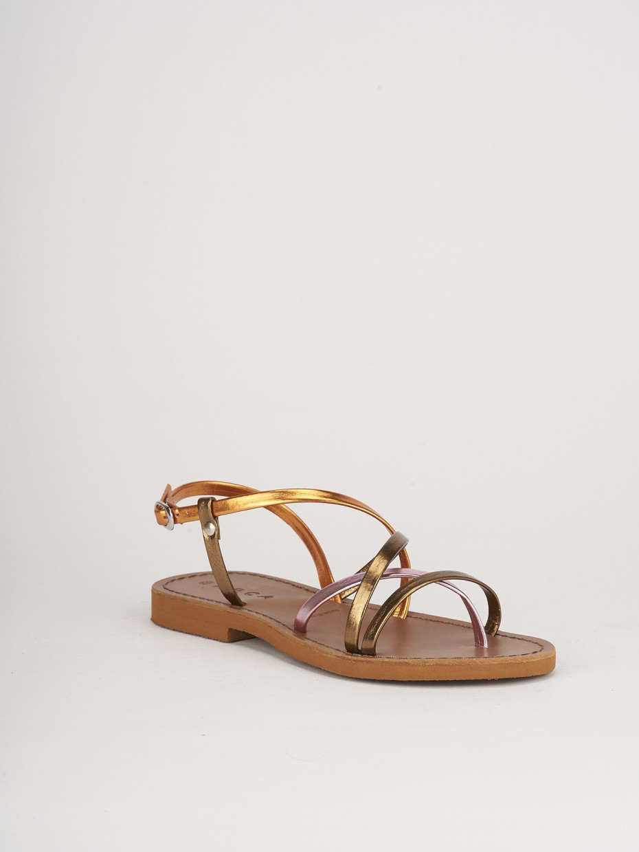 Low heel sandals woman heel 1 cm multicolor leather Barca Stores