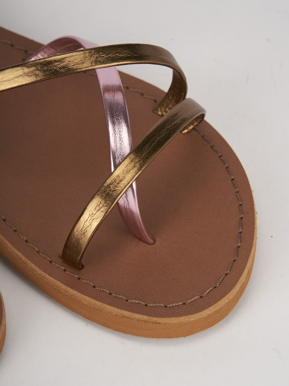 Low heel sandals heel 1 cm multicolor leather