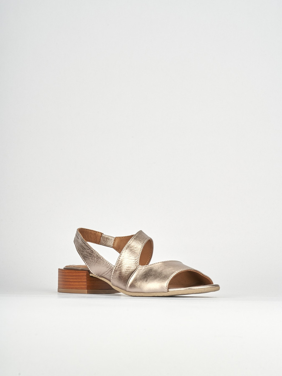 Sandali tacco 3cm pelle oro Barca Stores