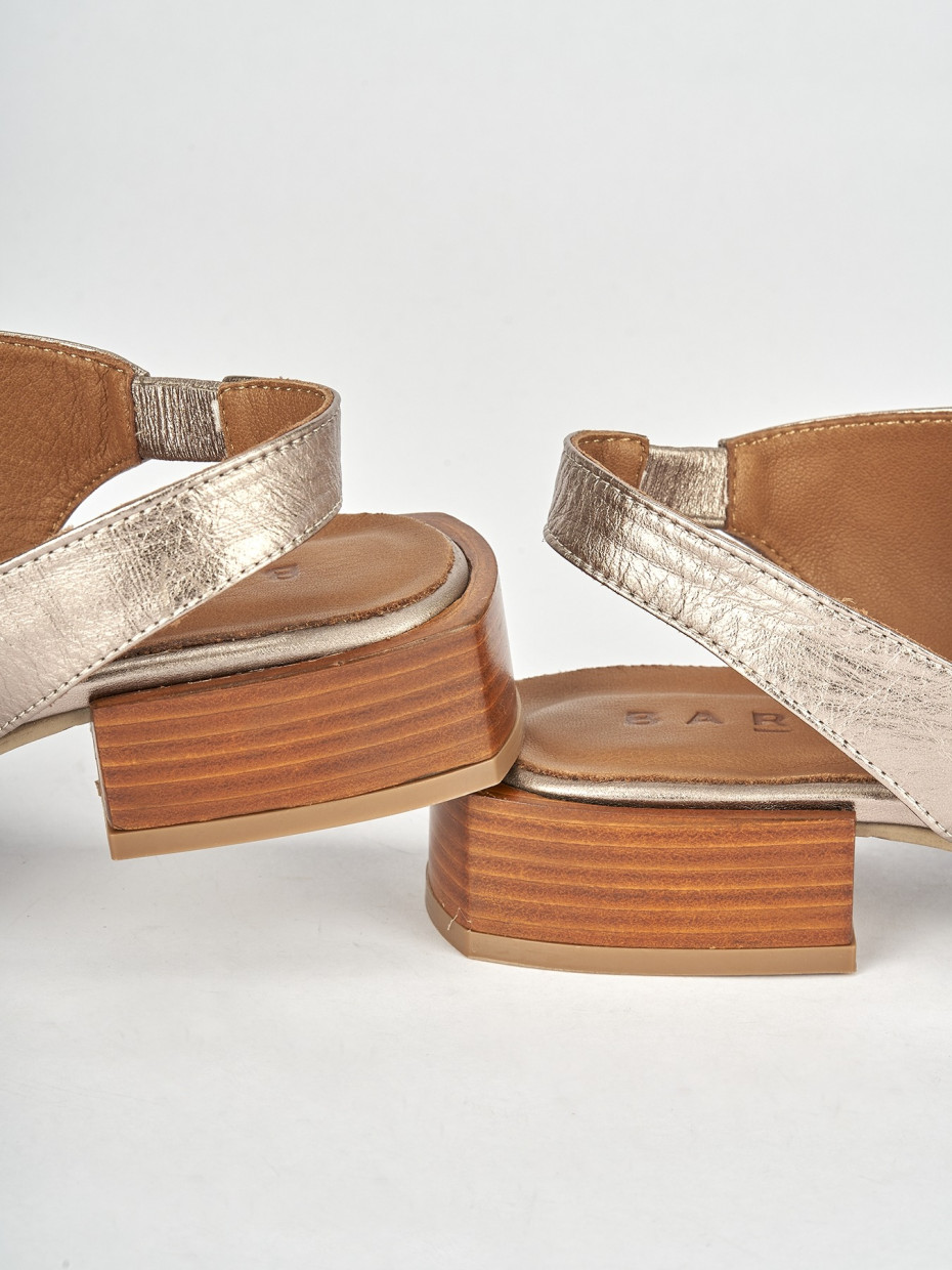 Sandali tacco 3cm pelle oro