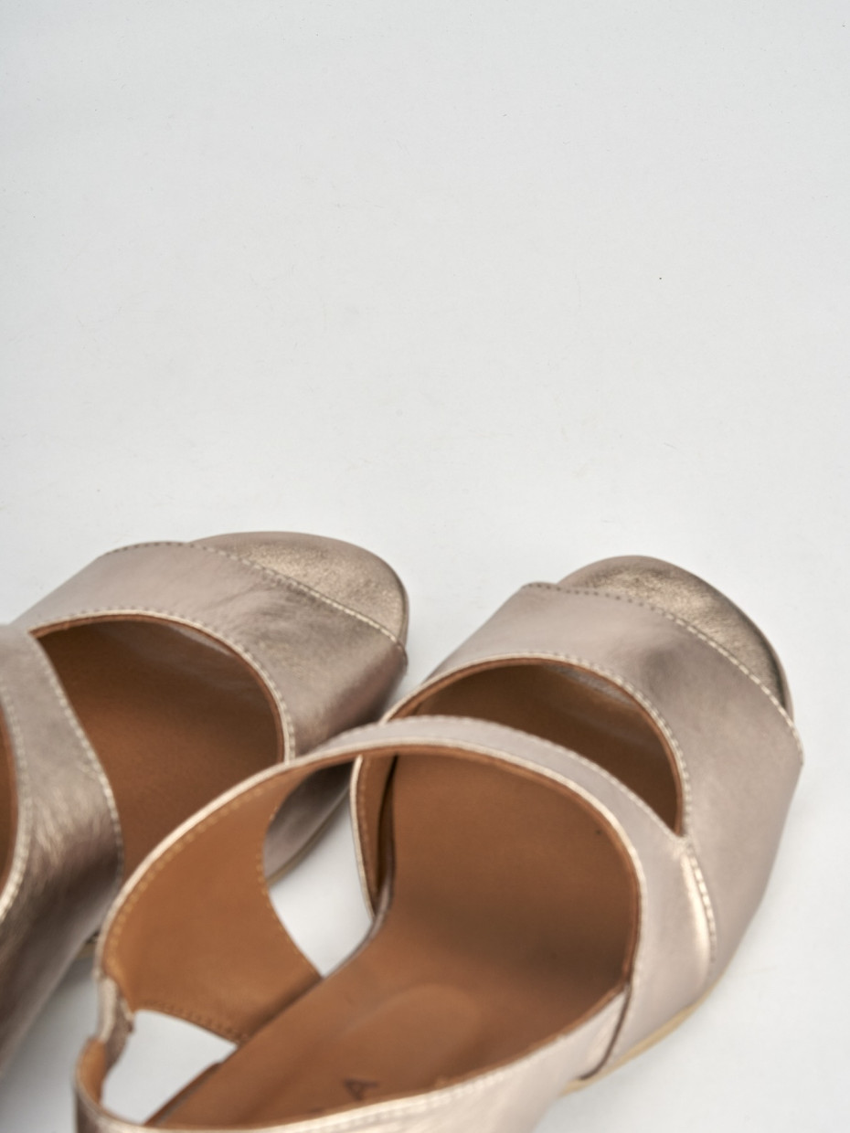 Sandali tacco 3cm pelle oro