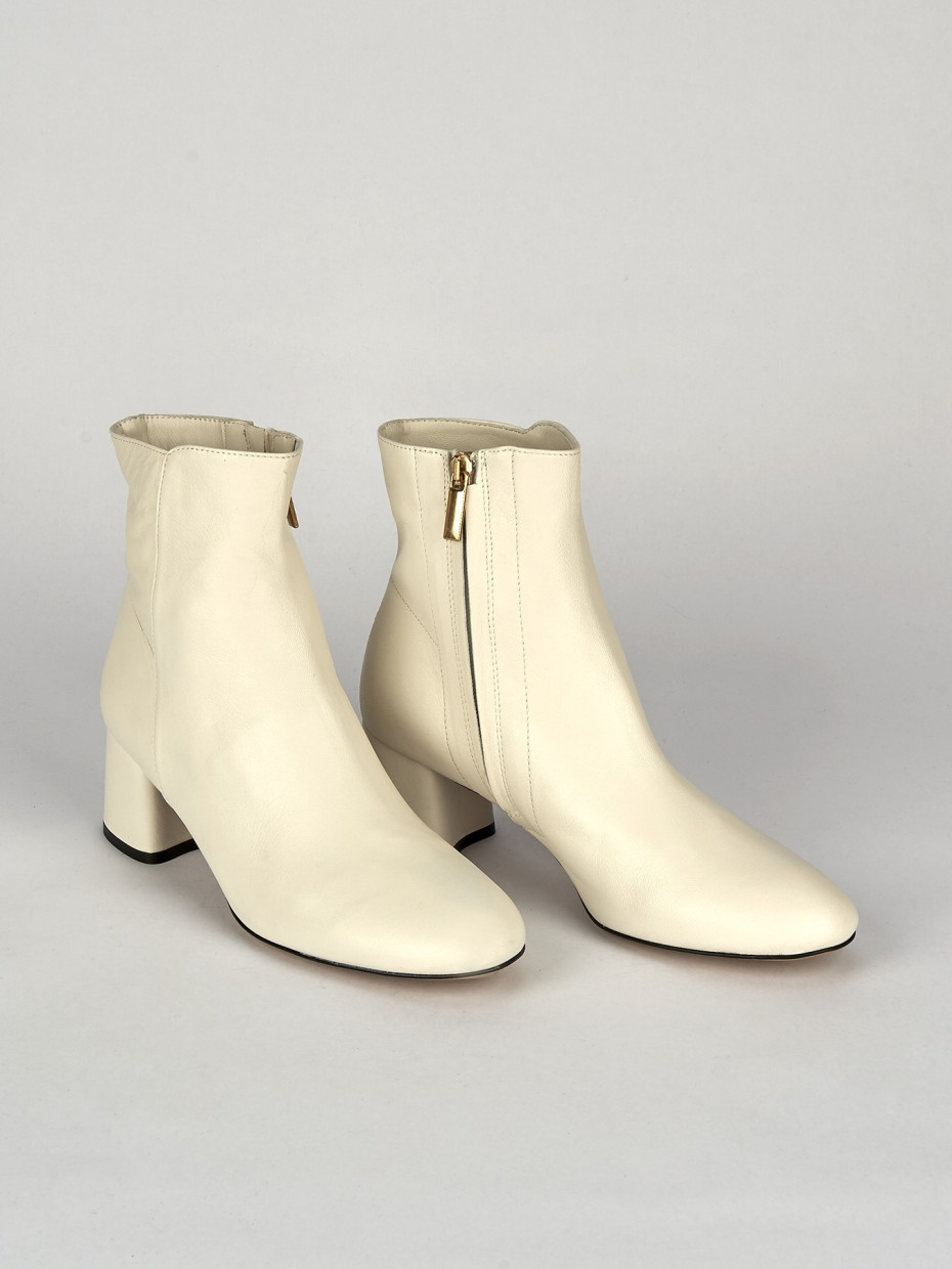 Stivaletti tacco 5cm pelle bianco
