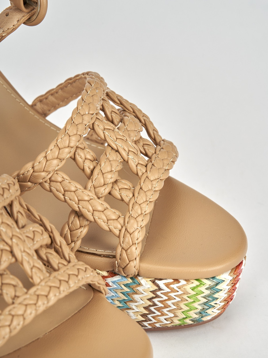 Sandali tacco 10cm pelle beige