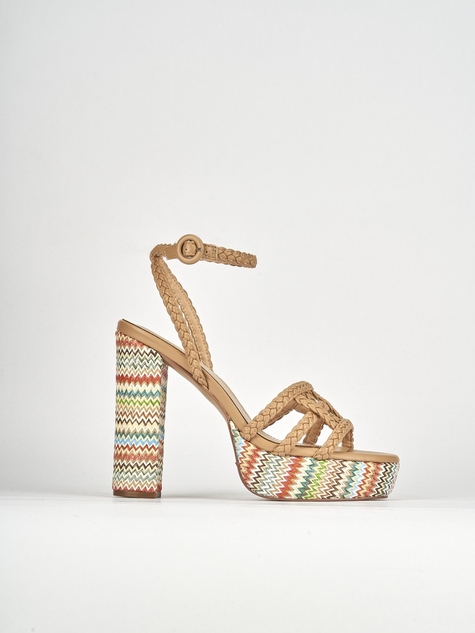 Sandali tacco 10cm pelle beige