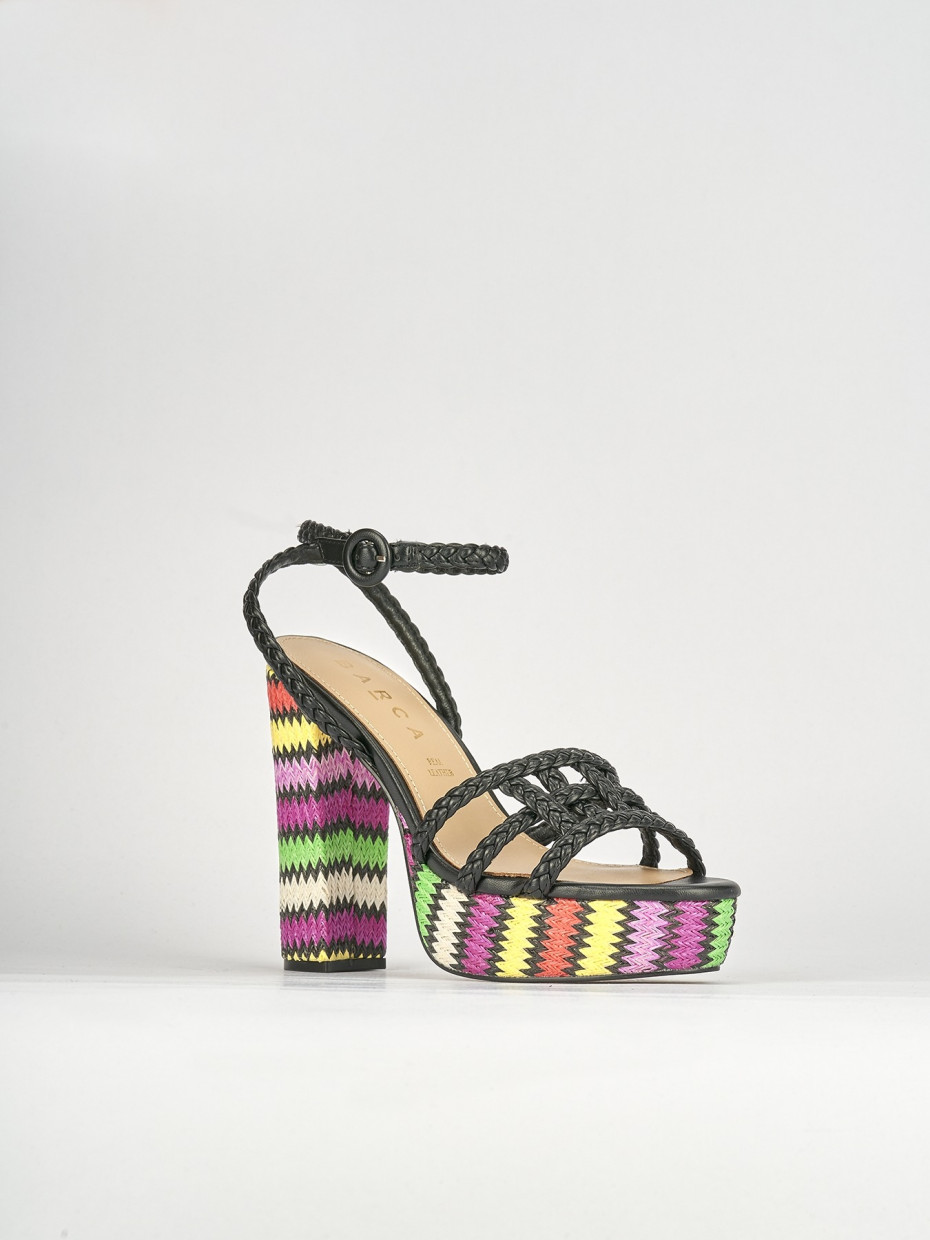 Sandali tacco 10cm pelle nero