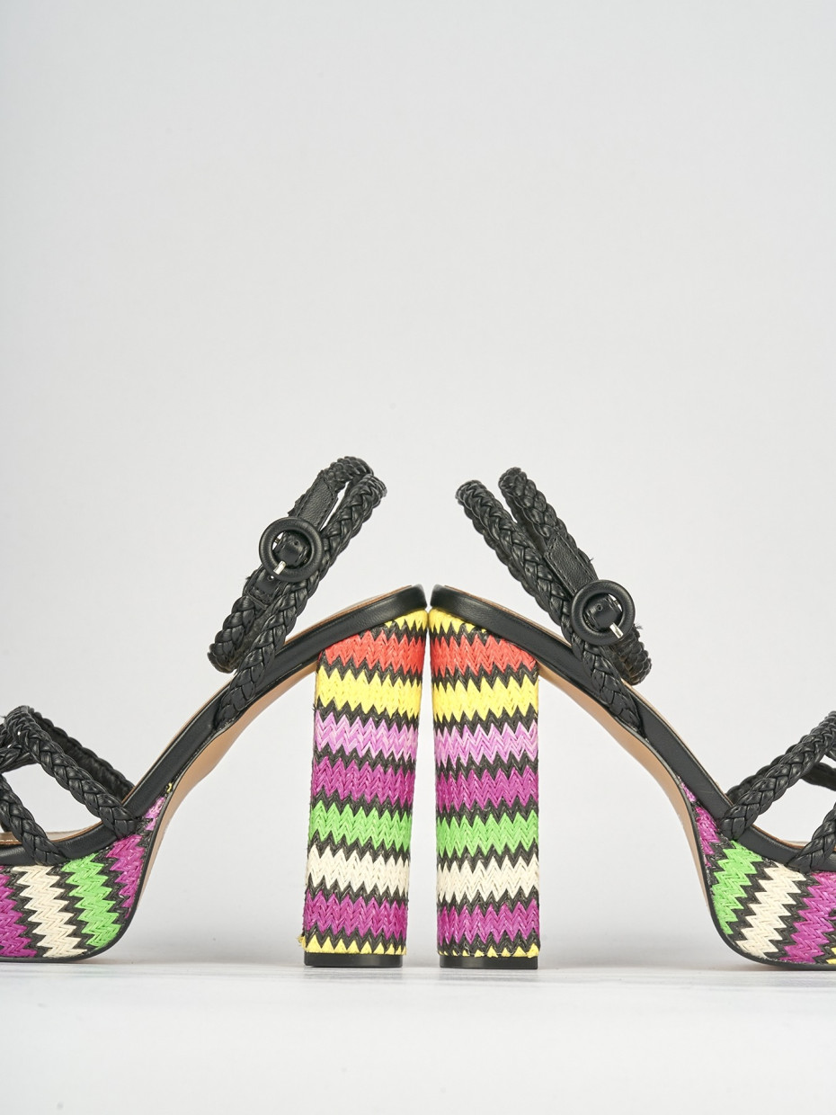 Sandali tacco 10cm pelle nero