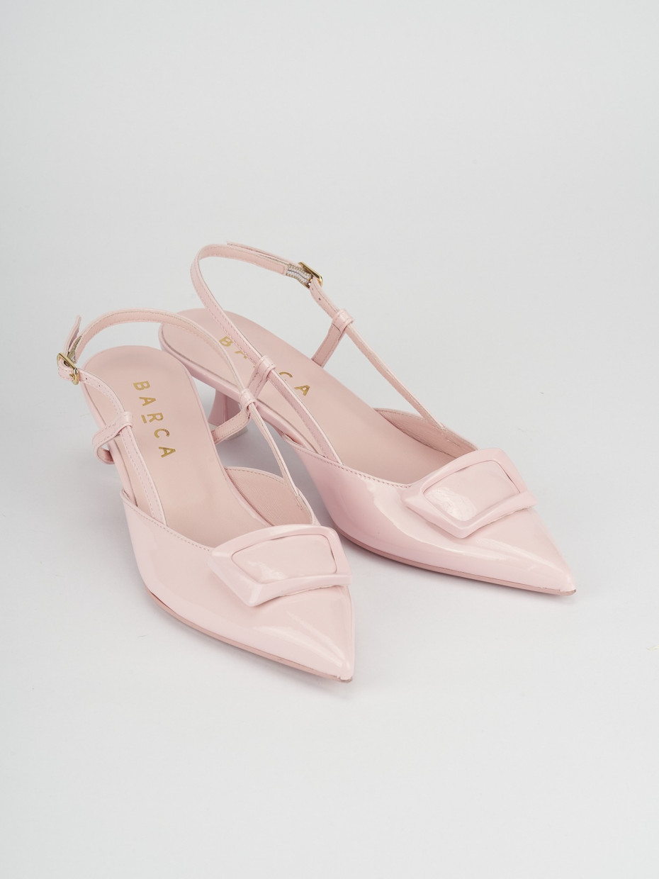 Slingback decoltè tacco 5 cm rosa pelle