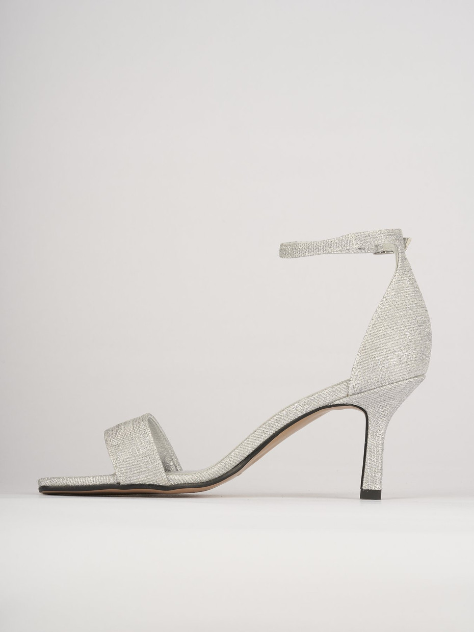 Sandali tacco 6cm pelle argento