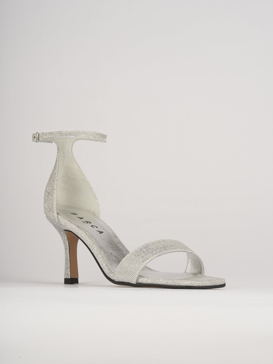 Sandali tacco 6cm pelle argento