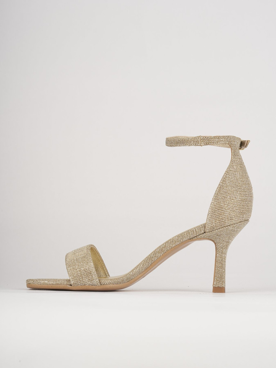 Sandali tacco 6cm pelle oro