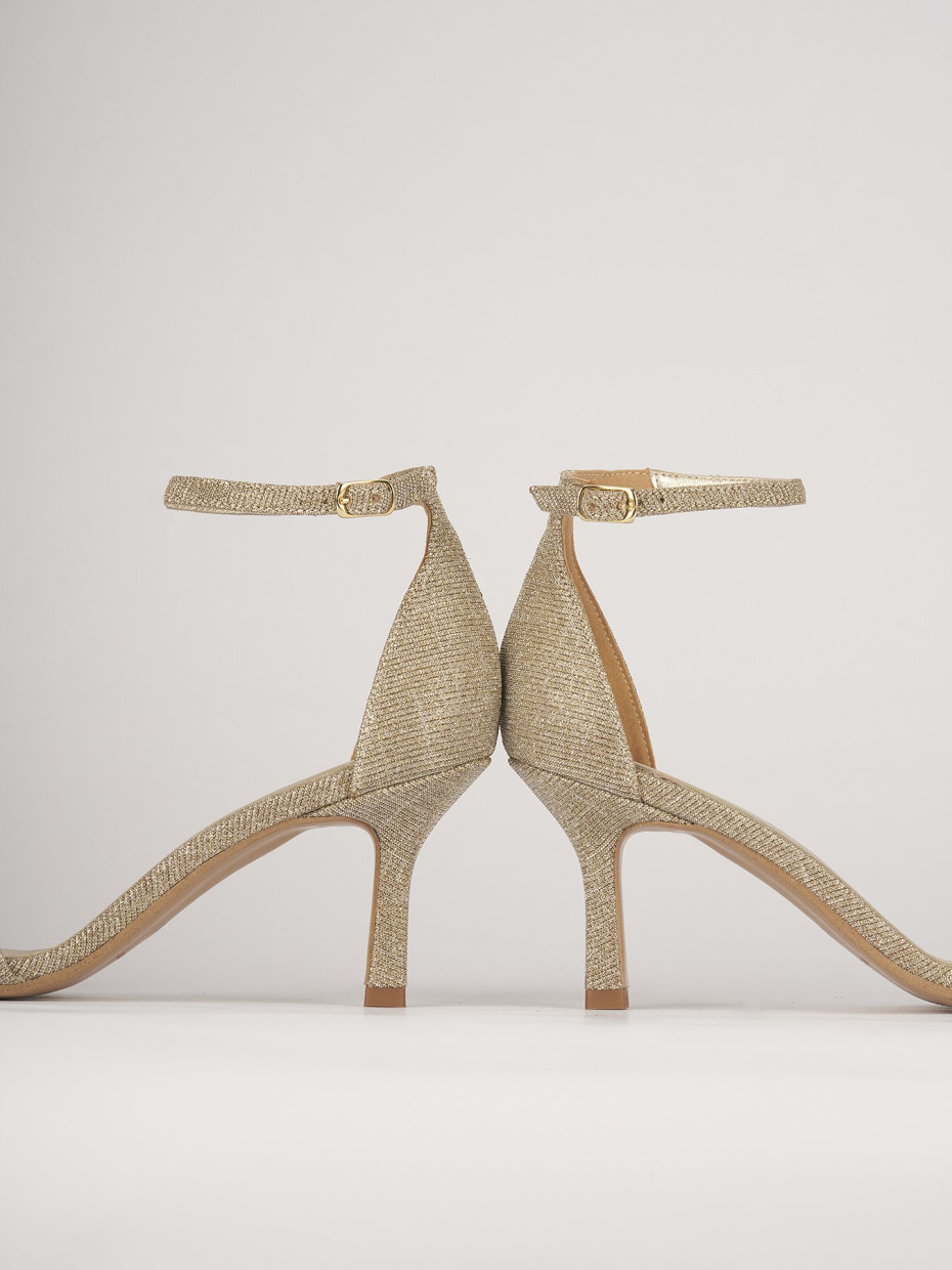 Sandali tacco 6cm pelle oro