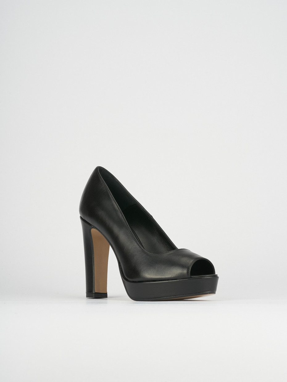 Décolleté e slingback tacco 8cm pelle nero