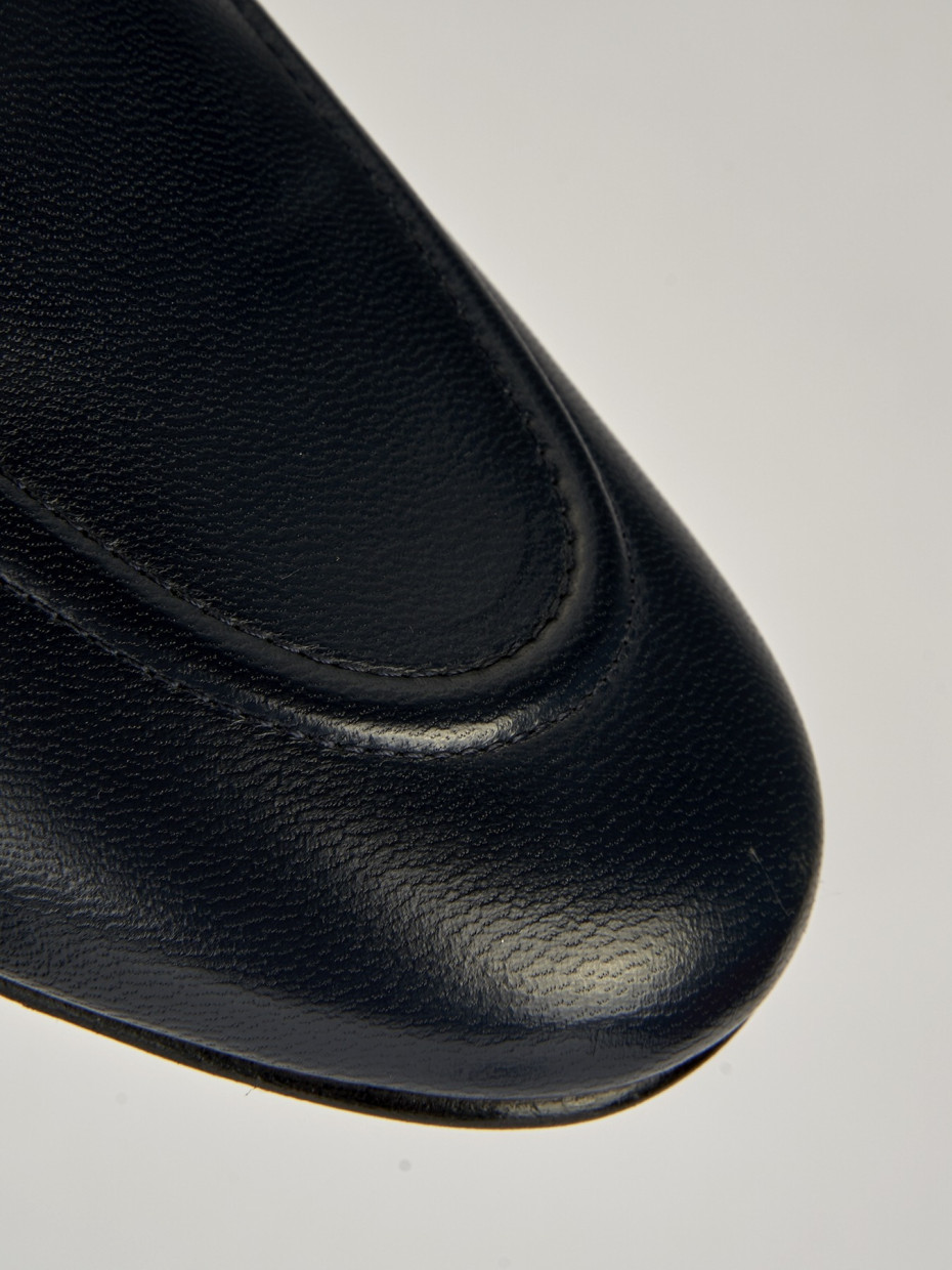 Mocassini tacco 1cm pelle blu