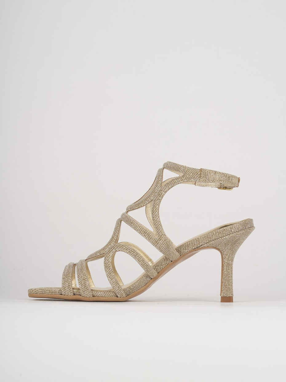 Sandali tacco 6cm pelle oro
