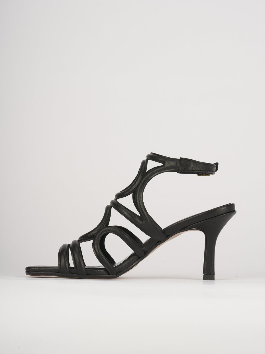 Sandali tacco 6cm pelle nero