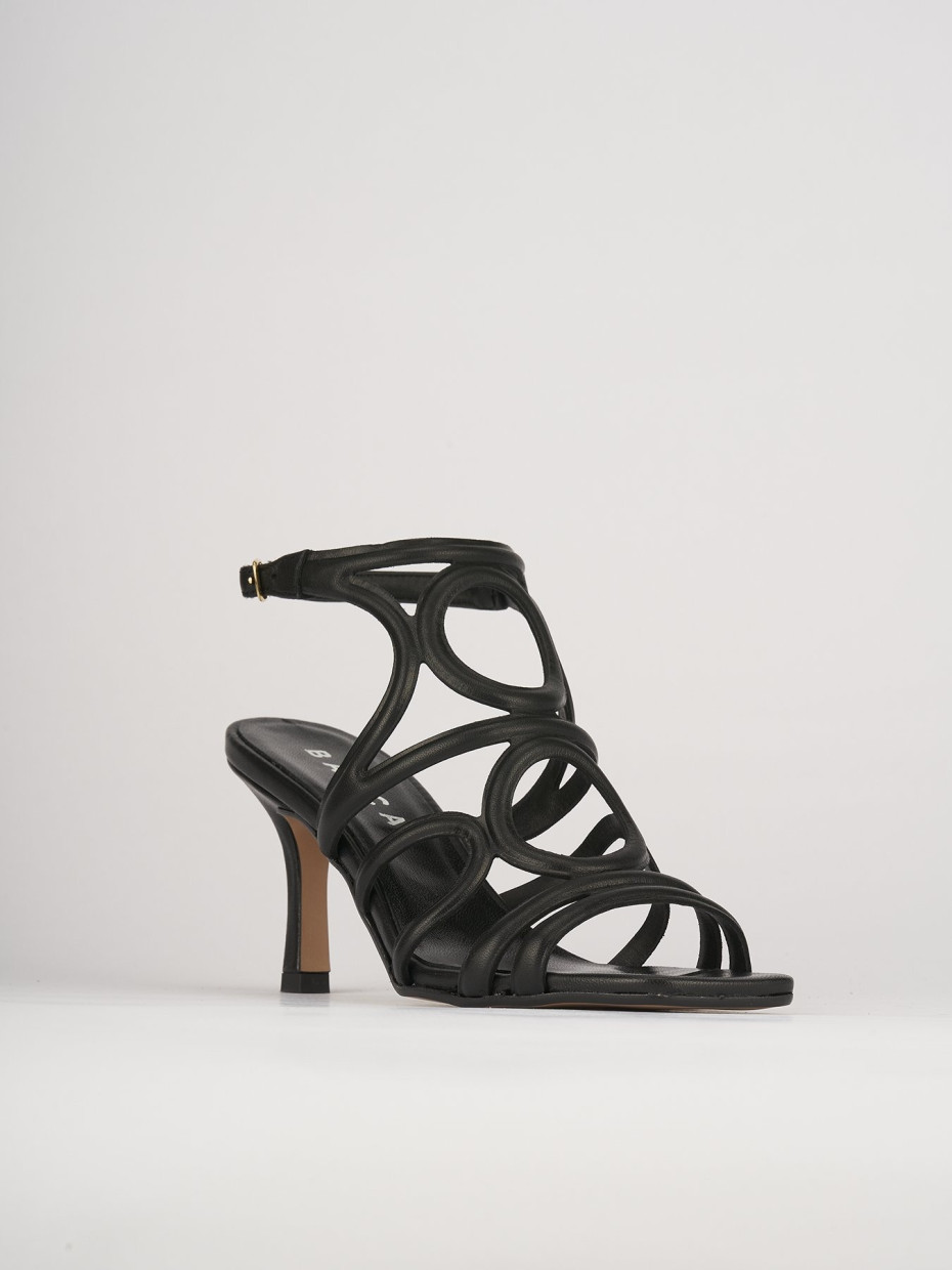 Sandali tacco 6cm pelle nero