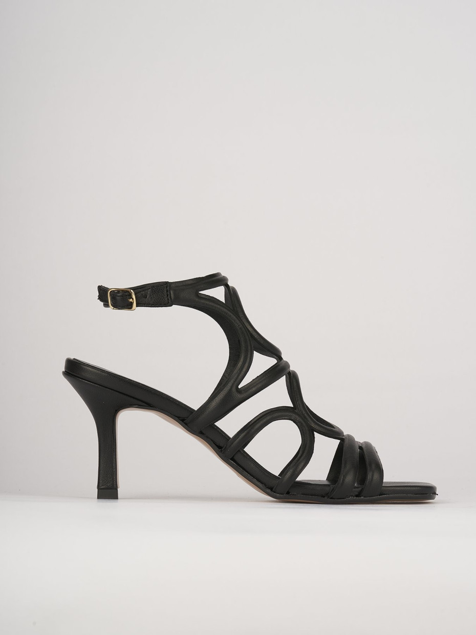 Sandali tacco 6cm pelle nero