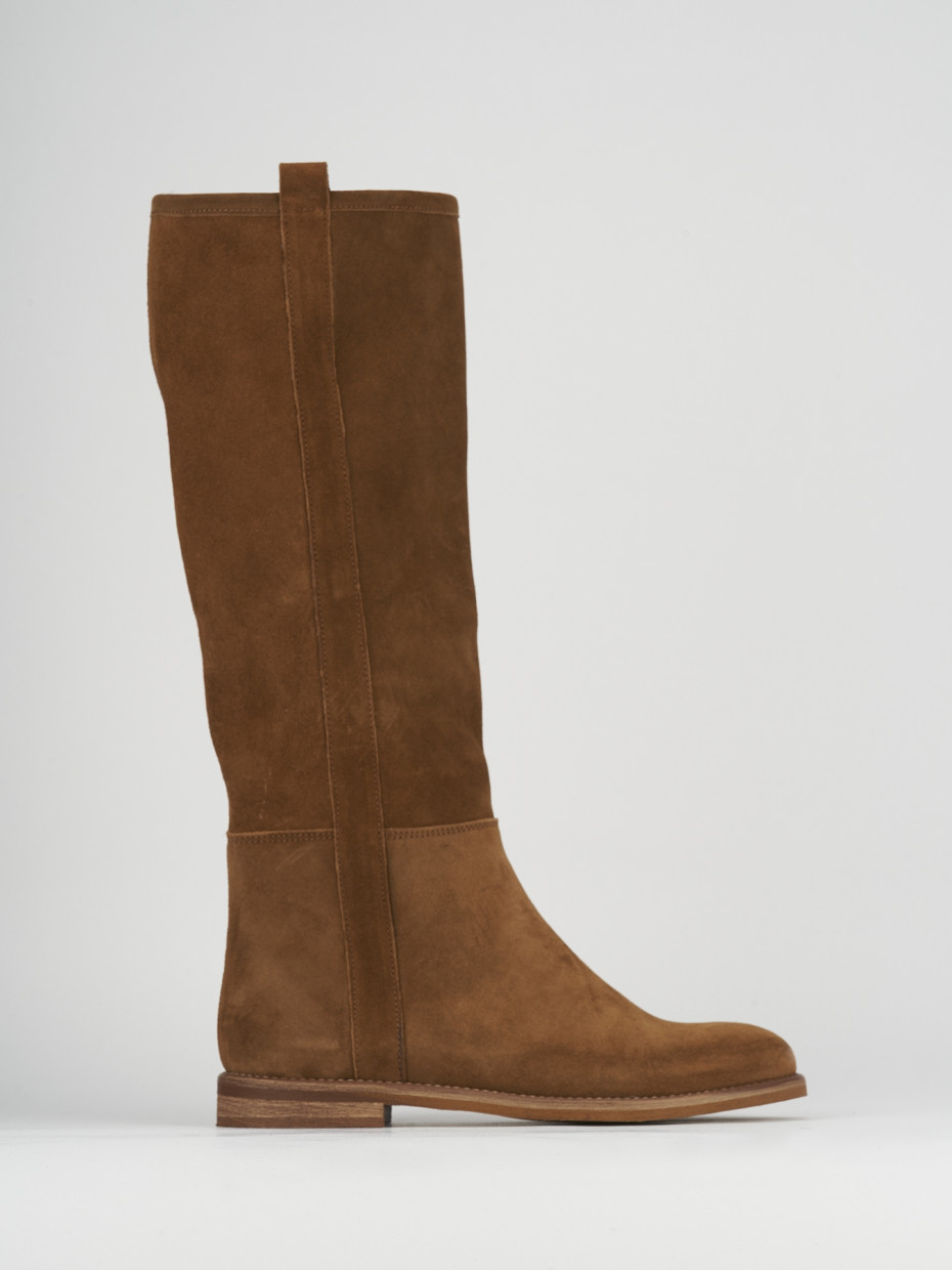 Low heel boots woman heel 2 cm brown chamois | Barca Stores