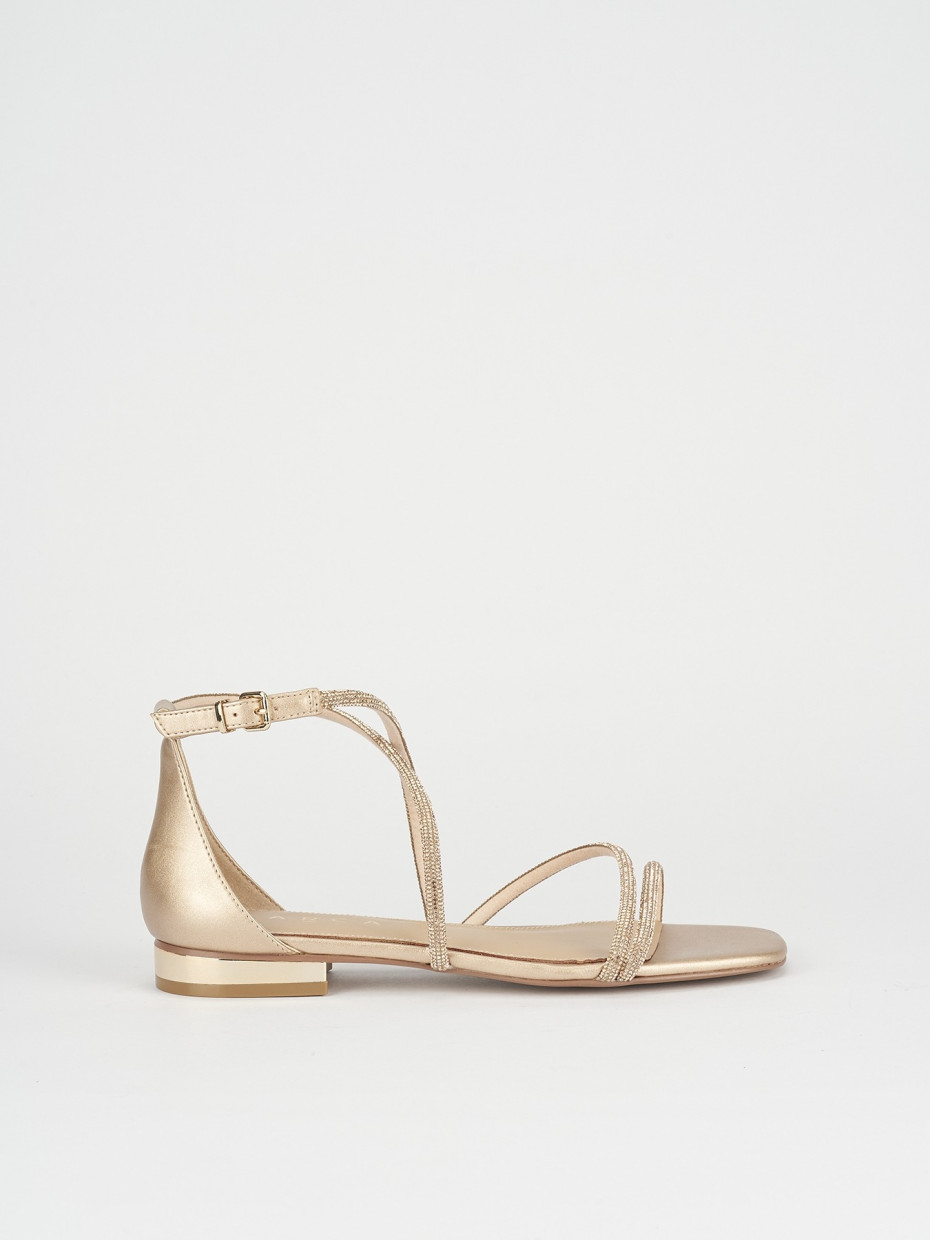 Sandali tacco 1cm pelle rosa